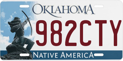 OK license plate 982CTY