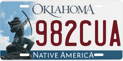 OK license plate 982CUA