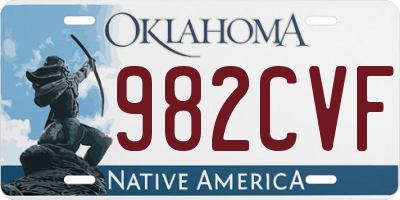 OK license plate 982CVF