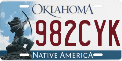 OK license plate 982CYK