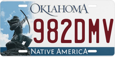 OK license plate 982DMV