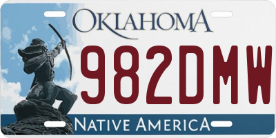 OK license plate 982DMW