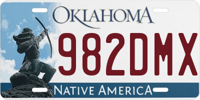 OK license plate 982DMX