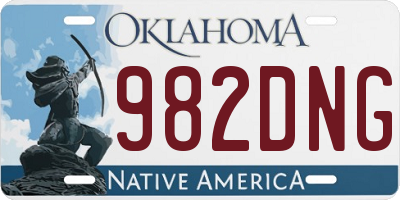 OK license plate 982DNG