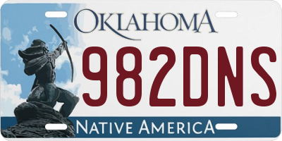 OK license plate 982DNS