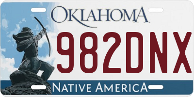 OK license plate 982DNX