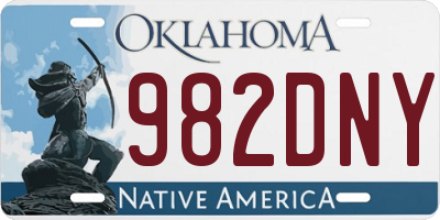 OK license plate 982DNY