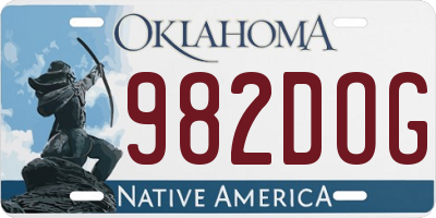 OK license plate 982DOG