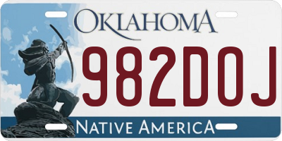 OK license plate 982DOJ