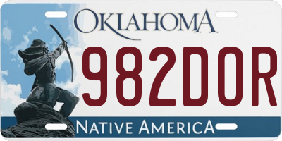 OK license plate 982DOR