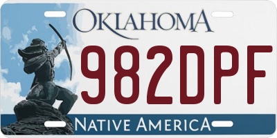 OK license plate 982DPF