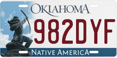 OK license plate 982DYF