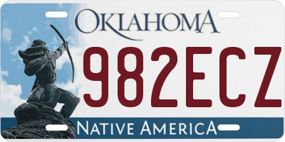 OK license plate 982ECZ