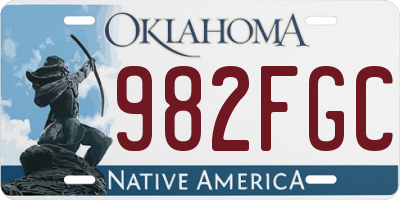 OK license plate 982FGC