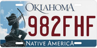 OK license plate 982FHF
