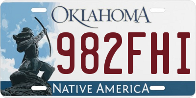 OK license plate 982FHI