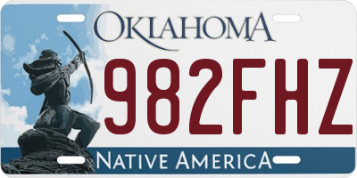 OK license plate 982FHZ