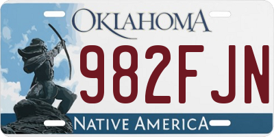 OK license plate 982FJN