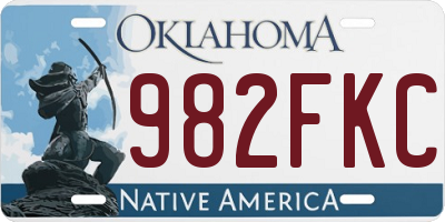 OK license plate 982FKC
