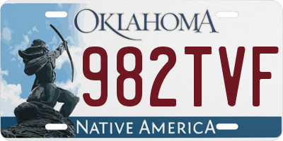 OK license plate 982TVF