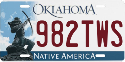 OK license plate 982TWS