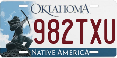 OK license plate 982TXU