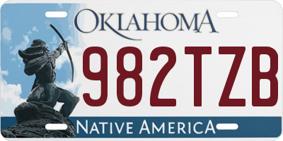 OK license plate 982TZB