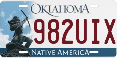 OK license plate 982UIX
