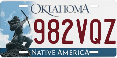 OK license plate 982VQZ