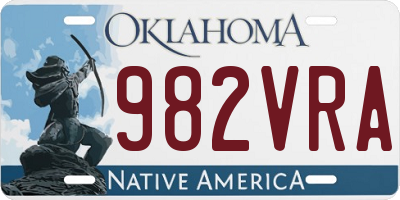 OK license plate 982VRA