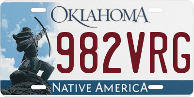 OK license plate 982VRG