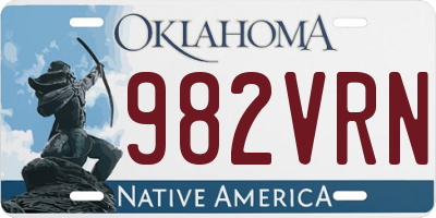 OK license plate 982VRN
