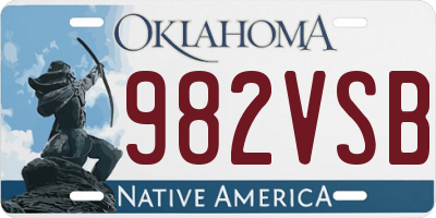 OK license plate 982VSB