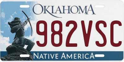 OK license plate 982VSC