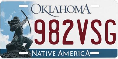OK license plate 982VSG