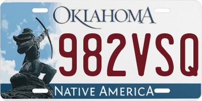 OK license plate 982VSQ