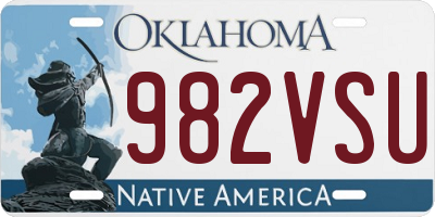 OK license plate 982VSU
