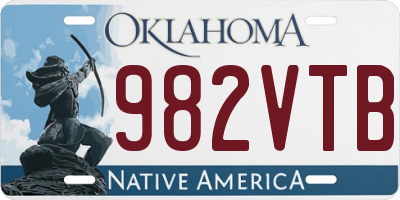 OK license plate 982VTB
