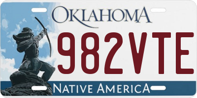 OK license plate 982VTE