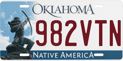 OK license plate 982VTN