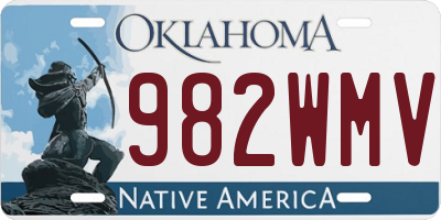 OK license plate 982WMV