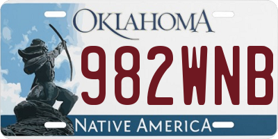 OK license plate 982WNB