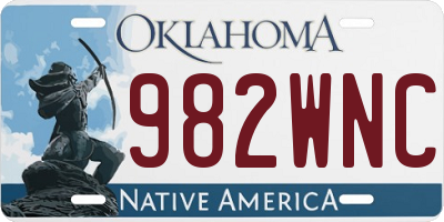 OK license plate 982WNC