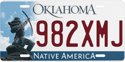 OK license plate 982XMJ