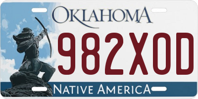 OK license plate 982XOD