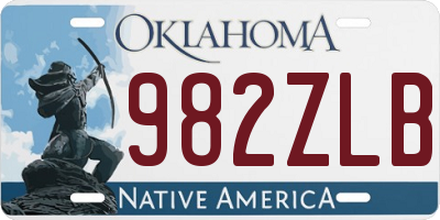 OK license plate 982ZLB