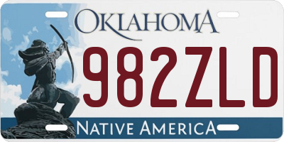 OK license plate 982ZLD
