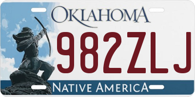 OK license plate 982ZLJ