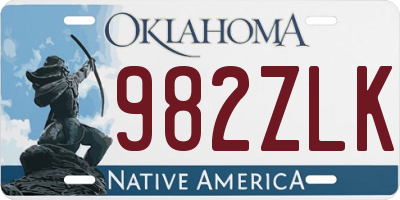OK license plate 982ZLK