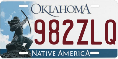 OK license plate 982ZLQ